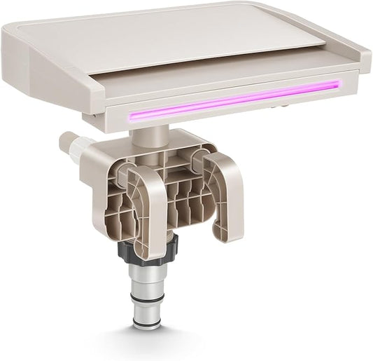 Pool Fountain Waterfall for Above Ground Pools with 7-Color LED Lights, Smooth Flowing Pool Waterfall for Outdoor Decor and Relaxation, Adjustable Width Fits Various Frame Pools (Led Light)