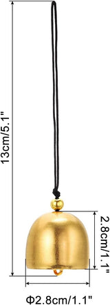PATIKIL 3 Pcs Wind Chime, Hanging Bells Temple Bells Retro Outdoor Hanging Metal Chinese Wind Chime Round for Outside Garden Camping, Gold Black