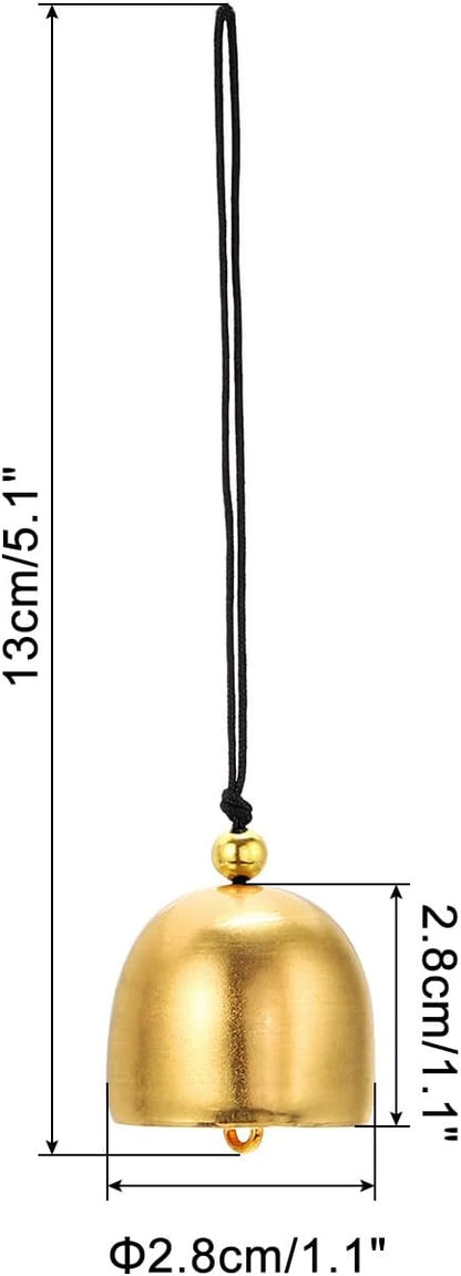 PATIKIL 3 Pcs Wind Chime, Hanging Bells Temple Bells Retro Outdoor Hanging Metal Chinese Wind Chime Round for Outside Garden Camping, Gold Black