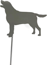 Pets and Farm Animals Metal Garden Landscape Stake (9" Wide Labrador Dog on Stake, Bronze Charcoal)