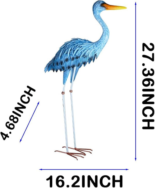 Blue Heron Statue Animal Sculpture Garden Decoration Metal Yard Art for Yard Outdoor Decoration