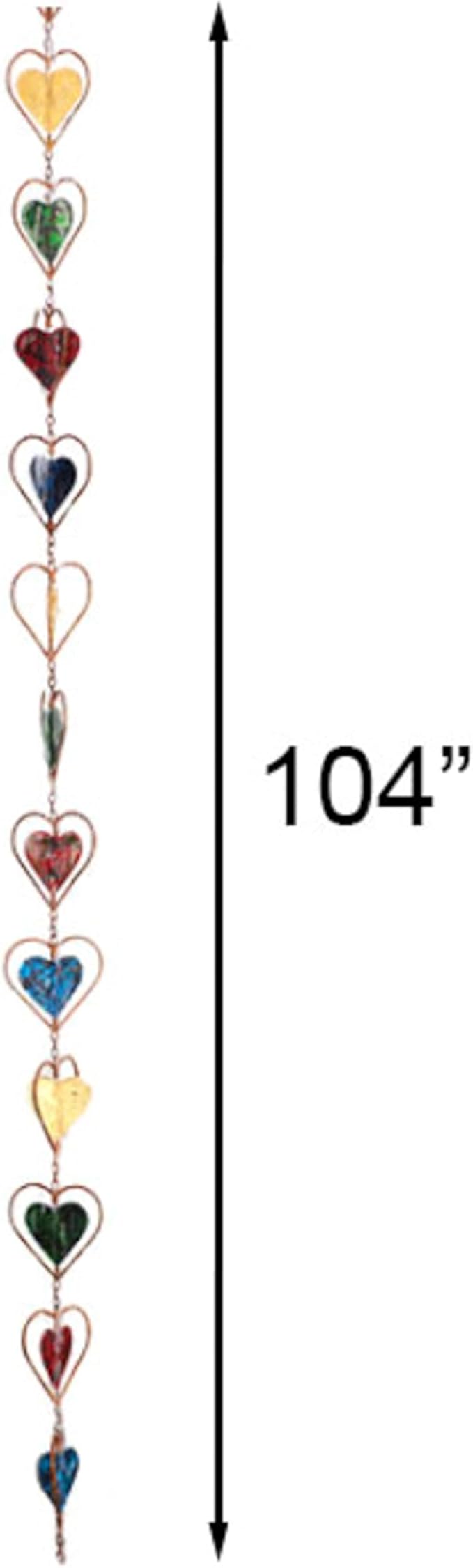 Ancient Graffiti Multicolor Heart Rain Chain, 4" x 96" x 4"