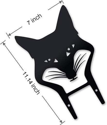 Yard Art Decor, Metal Animal Statue Stakes Hollow Out Animals Shape Silhouette Decoration for Yard Lawn Garden (Fox)