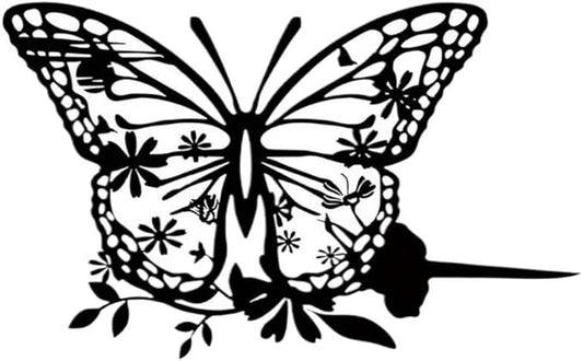 Metal Butterfly Art Silhouette Decorative Garden Stakes Black Statues Art for Yard Patio Outdoor Decor Garden Lawn Decorations