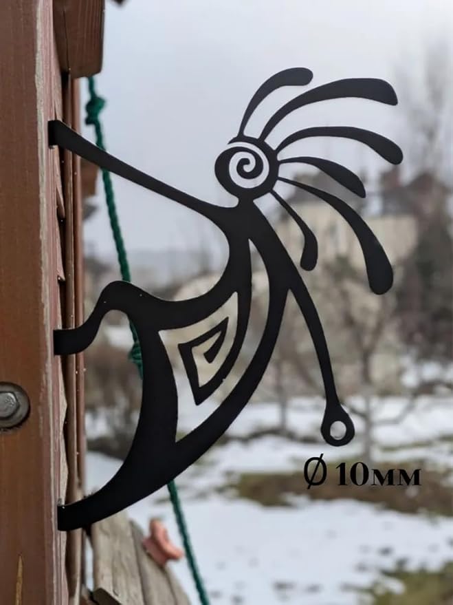 Native American Iron Plant Hangers Hooks for Outdoor -10inch Hanging Plants Flower Fern Pots Lantern Bird Feeder Wind Chimes for Porch Garden Farmhouse