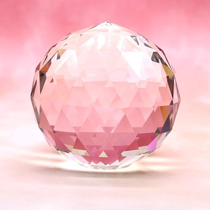 Clear Crystal Suncatcher Ball Prism Glass Sphere Faceted Gazing Ball Rainbow Maker Window Prisms Suncatcher for Window, Sun Catcher(80mm/3.15inch)