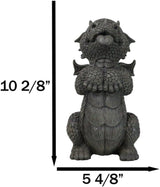 Ebros Whimsical Garden Dragon Begging for Attention Statue 10.25" H Cute Baby Dragon Panting Faux Stone Resin Finish Figurine Dungeons and Dragons Mythical Fantasy Sculpture Guest Greeter Home Decor