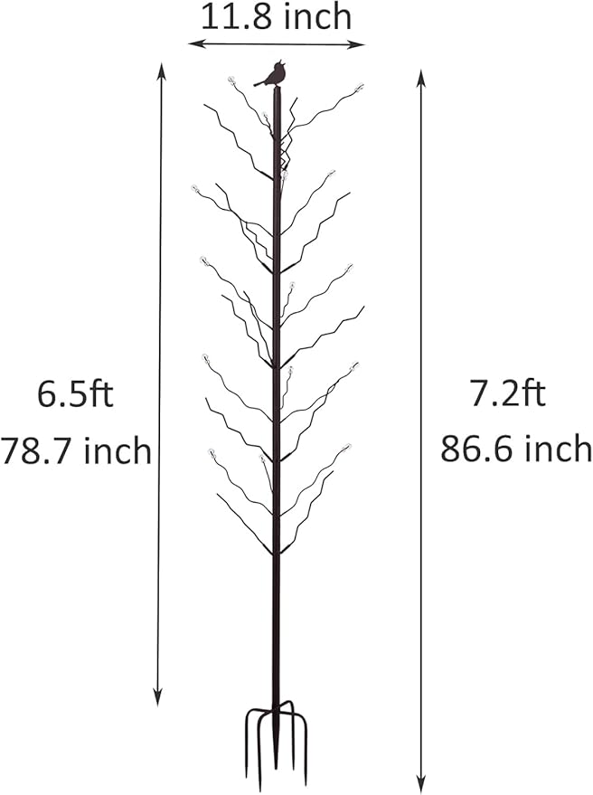 7.2FT Tall Wine Bottle Trees Stand for Garden Decorative, Rustproof Metal Bottle Tree Holder, Holds Up to 15 Bottles (Bronze)