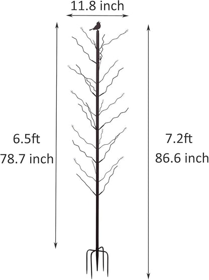 7.2FT Tall Wine Bottle Trees Stand for Garden Decorative, Rustproof Metal Bottle Tree Holder, Holds Up to 15 Bottles (Bronze)