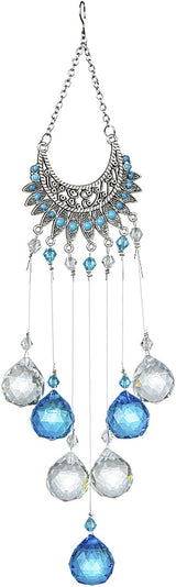 Crystal Peacock Suncatcher Stained Glass Beads Rainbow Maker Window Wall Hanging Prism Pendant Garden Outdoor Home Decor Ornaments