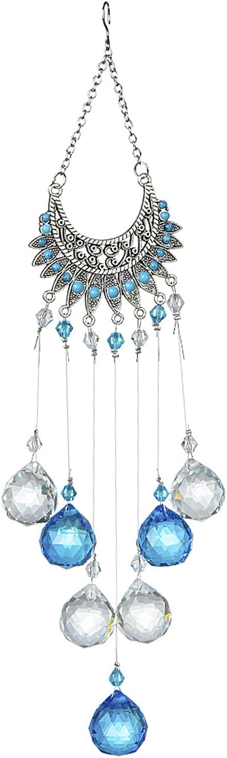 Crystal Peacock Suncatcher Stained Glass Beads Rainbow Maker Window Wall Hanging Prism Pendant Garden Outdoor Home Decor Ornaments