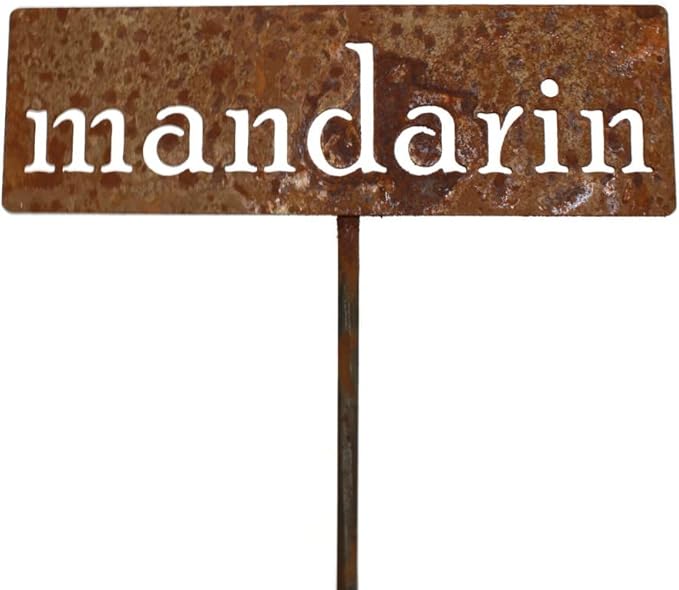 Classic Metal Garden Markers 19 Inches Tall (mandarin, Naturally Rusted)