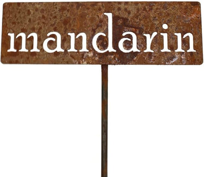 Classic Metal Garden Markers 19 Inches Tall (mandarin, Naturally Rusted)