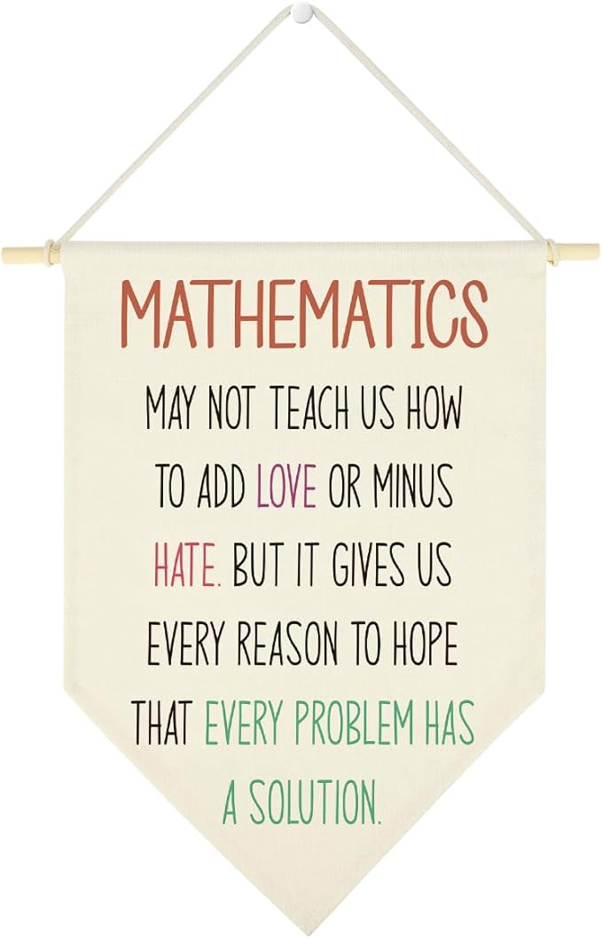 Funny Math Classroom Must Haves Hanging Pennant Flag Humorous Middle High School Hanging Flag Funny Mathematics Gift for Math Lover Teacher Student