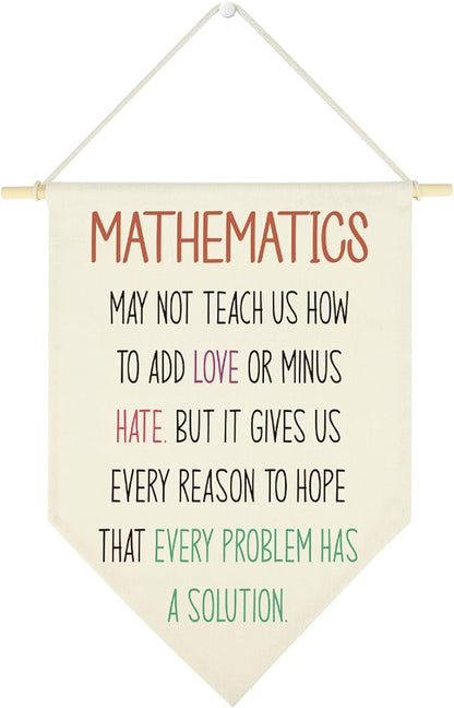Funny Math Classroom Must Haves Hanging Pennant Flag Humorous Middle High School Hanging Flag Funny Mathematics Gift for Math Lover Teacher Student