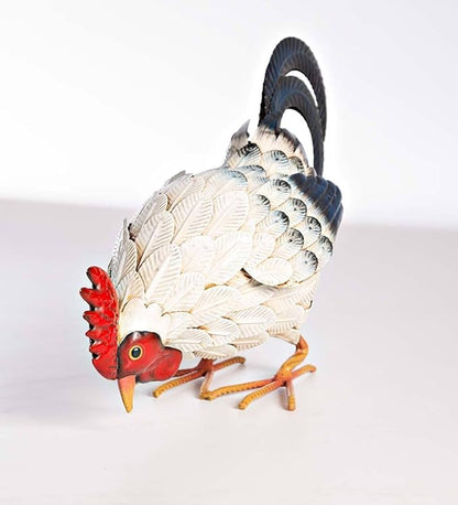 Wind & Weather Iron Hen Garden Statue 21" Wide by 13" High by 5.75" Deep Hen Statue for Garden, Patio, Porch, or Kitchen with Textured Feathers and Powder Coat Finish for Long-Lasting Color