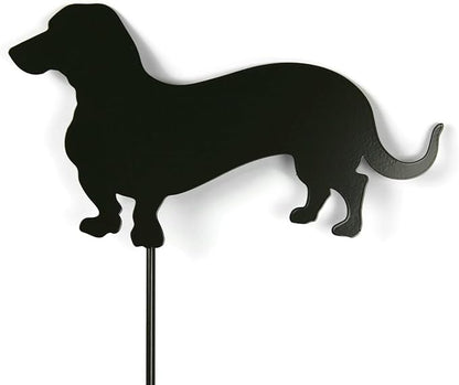 Pets and Farm Animals Metal Garden Landscape Stake (11.5" Wide Wiener Dog on Stake, Bronze Charcoal)