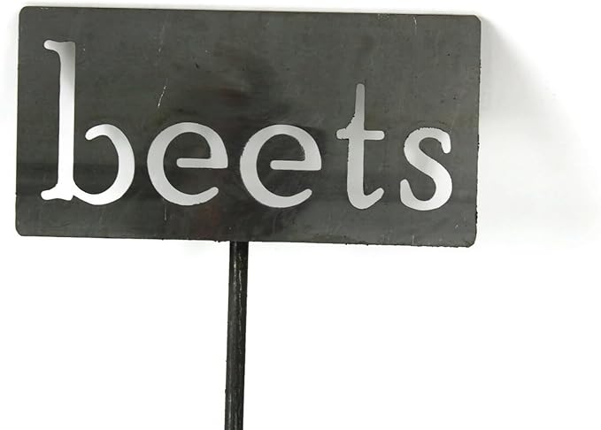Classic Metal Garden Markers 19 Inches Tall (beets, Raw, Unfinished Steel (will rust with time))