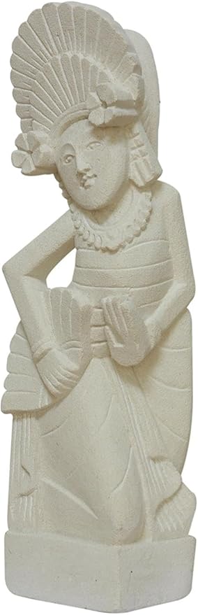 G6 Collection 8" Hand Carved Limestone Sculpture Balinese Dancer Statue Home Decor Handmade Handcrafted Gift Decorative Figurine Accent Decoration Artwork Stone (8" Tall)