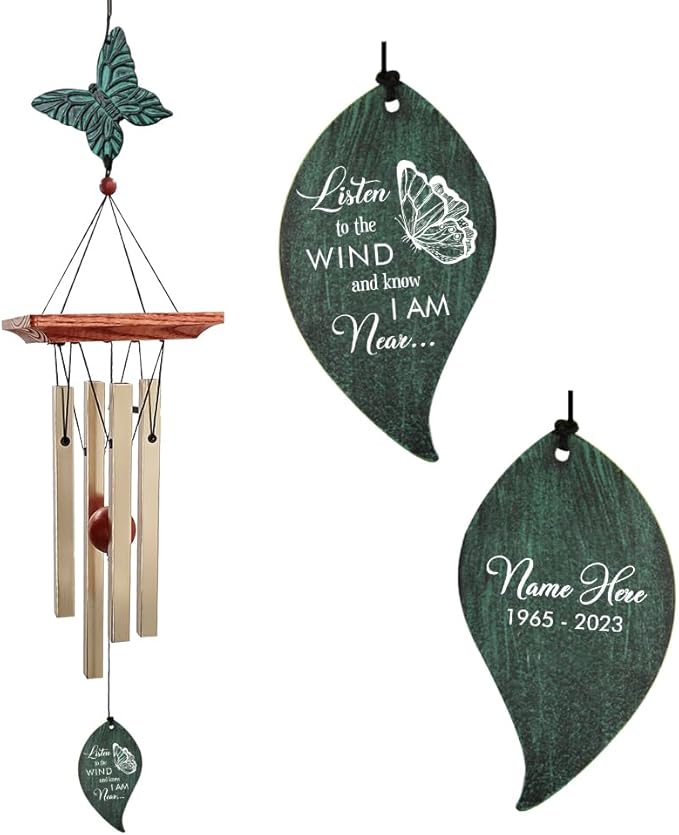 ASTARIN Memorial Custom Wind Chimes for Loss of Loved One, Wind Chimes for Patio Yard Decor, 24'' Condolences