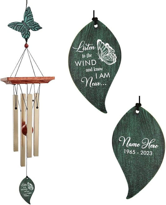 ASTARIN Memorial Custom Wind Chimes for Loss of Loved One, Wind Chimes for Patio Yard Decor, 24'' Condolences