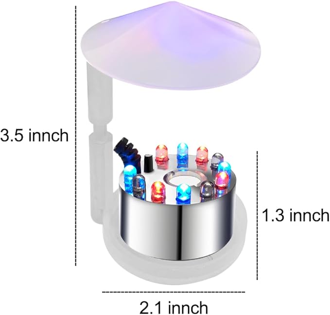 PULACO Mist Maker, 12 LED Mister Fogger Water Fountain Pond Fog Machine Atomizer Air Humidifier, Indoor Fountain Mister Foggers Perfect for Halloween