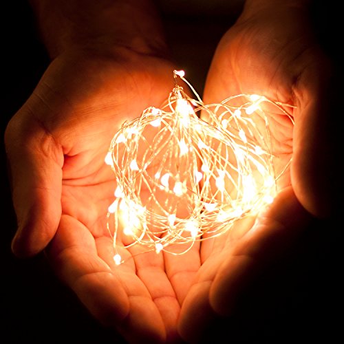 100 LED String Lights - 32ft Silver Wire Warm White