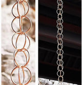 Decorative Rain Chains Waterfall, Copper Rain Gutter Chain Downspout Catcher, 5ft 6ft 7ft 8ft 9ft Decorative Rain Chain for Porch Patio Deck Garden, Outside Divert Water Chains (1.8m/6ft)