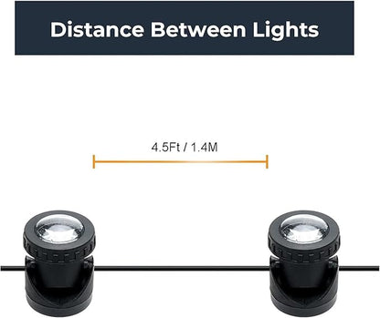 Warm White Pond Lights, 2500K Underwater Pond Light IP68 Waterproof Submersible Fountain Lights for Pond Fountain Waterfall - 2 Lights