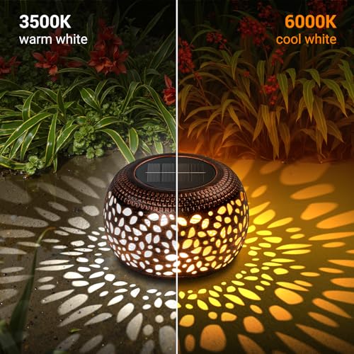 Solar Garden Lanterns - 4 Pack, Waterproof, Metal, 2 Colors