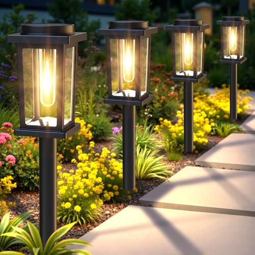 Solar Pathway Lights - Warm White, 12 Pack, Waterproof