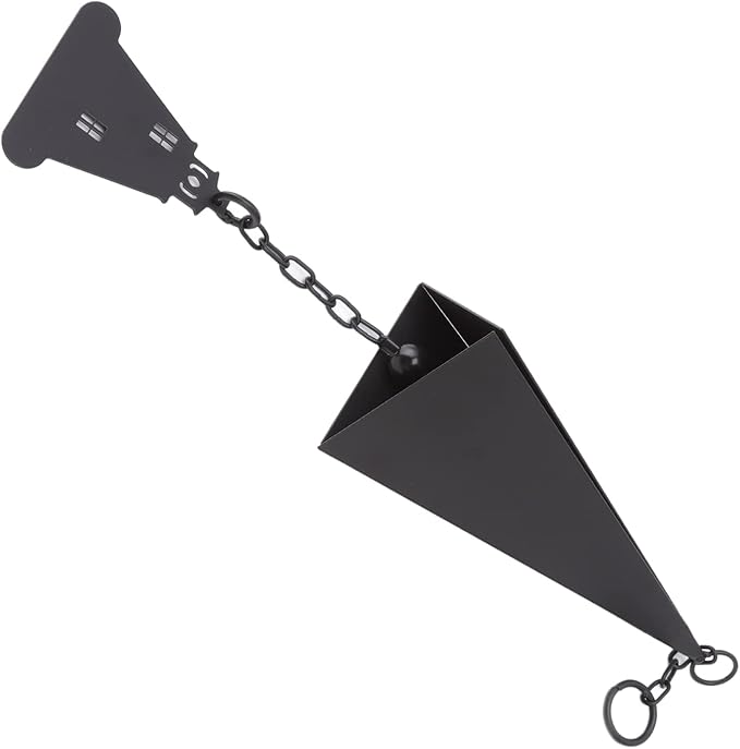 North Country Wind Chimes, Iron Triangle Wind Bell Chimes, Black Painted Wind Chimes with Lighthouse, for Indoor and Outdoor Garden Decorations