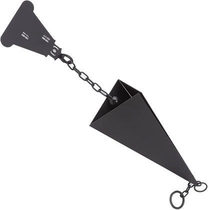 North Country Wind Chimes, Iron Triangle Wind Bell Chimes, Black Painted Wind Chimes with Lighthouse, for Indoor and Outdoor Garden Decorations