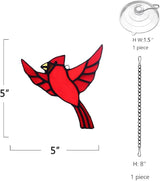 BOXCASA Red Cardinal Stained Glass Window Hanging,Cardinal Ornament Stained Glass Suncatcher for Home,Cardinals Bird Memorial Gifts for Women,Red Bird Gifts for Mother Grandma Nana