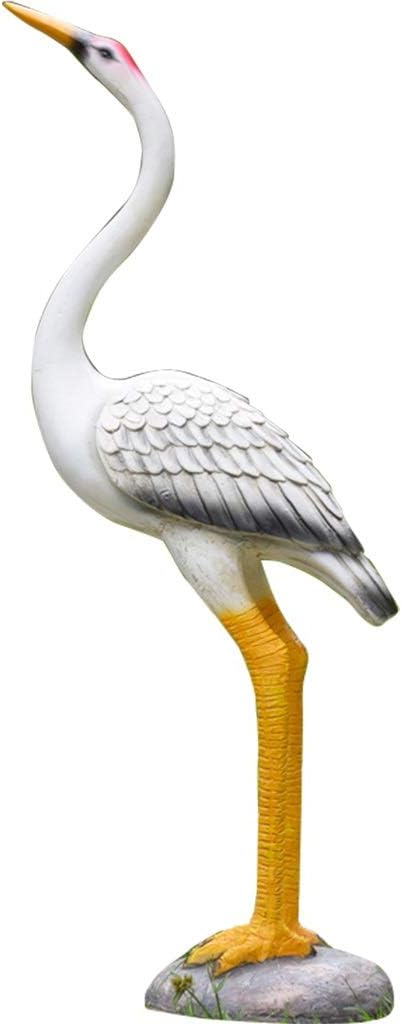 Garden Statue Animal Sculpture Outdoor Decor Gift Outdoor Statues Outdoor Garden Simulation Animal Sculpture Figurine Crane Statue Garden Courtyard Animal Decoration(33 * 16 * 74cm)