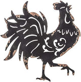 Everydecor Metal Rooster Wall Decor - Black French Rooster for Kitchen Decor and Yard Art - Hanging Farmhouse Sign for Indoor and Outdoor Use - Decorative and Lightweight