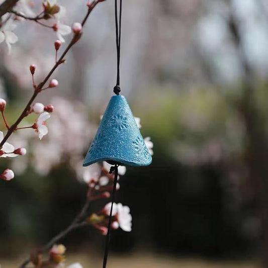 Japanese Fireworks Wind Chimes for Outside, Iwachu Cast Iron Bless Temple Wind Bell Memorial and Sympathy Small Wind Chimes Indoor Good for Luck Garden Bell, Patio, Balcony