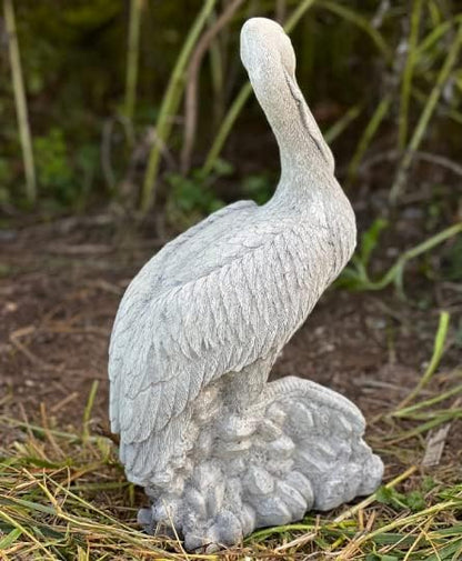 Stone Pelican Statue Concrete Pelican Sculpture Garden Bird Statue Handmade Pelican Decor for Home and Garden Yard Patio Decor