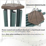 Wind Chimes Outdoor Large Deep Tone,Sympathy Wind Chime Outdoor, Memorial Wind-Chime with 6 Tuned Tubes, Elegant Chime for Garden, Patio, Balcony and Home Decor, Matte Green