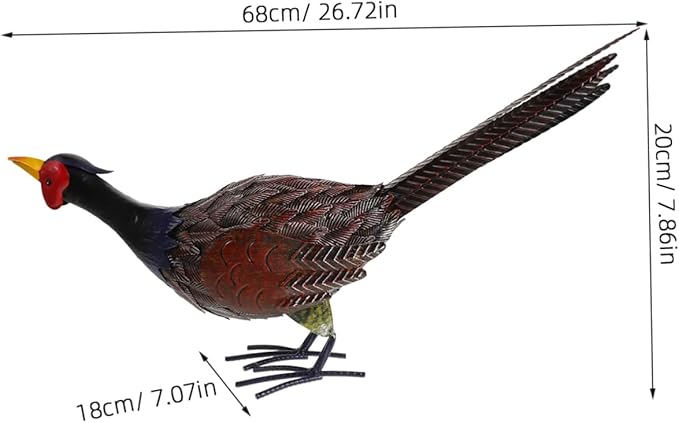YARNOW Realistic Pheasant Garden Statue Outdoor Decor for Landscape Simulation Pheasant Figurine Iron Sculpture for Lawn and Home Decoration