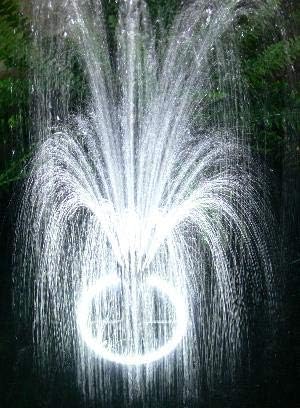 Custom Pro 5200 Floating Fountain Aerator with 5200 GPH Pump, 108 LED White Ring Light, 30 & 33 Foot Cords, Multi-Tier Nozzle, Telescoping Riser, Float & More