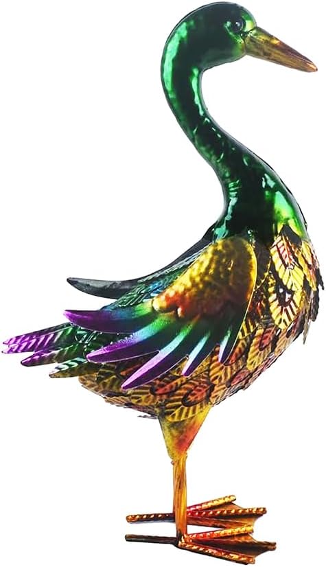 Duck Statue Metal Mallard Duck Sculpture Garden Decoration Metal Yard Art for Patio Lawn Backyard Outdoor Decoration