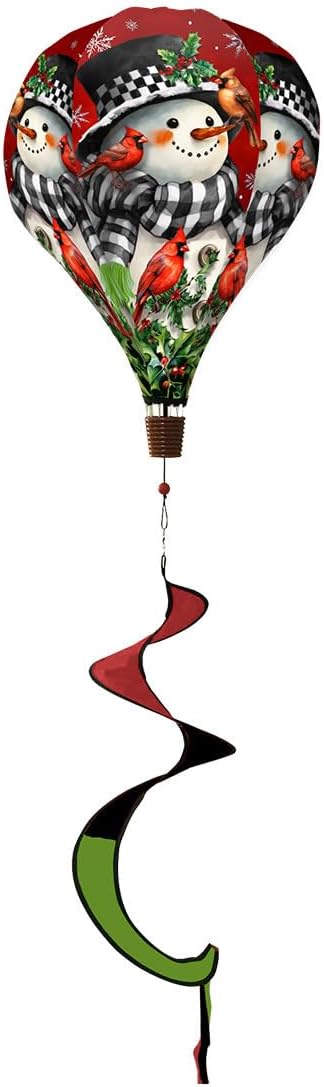 Briarwood Lane Snowman with Cardinals Hot Air Balloon Spinner