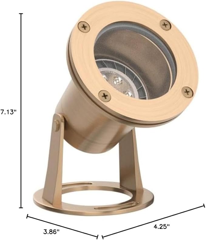 Underwater Light 113 Solid Brass Submersible LED Lights with 7WMR16 LED Bulb for Watertight Bright Long Lasting Pond Lights and Pool Water Fountain Lights