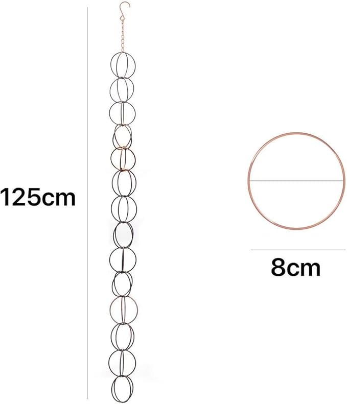 Rain Chain for Gutters Functional and Decorative Replacement Downspout Chain with Attached Hanger for Outside 4 FT Rain Chains 14 Rings Copper
