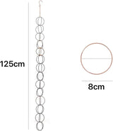 Rain Chain for Gutters Functional and Decorative Replacement Downspout Chain with Attached Hanger for Outside 4 FT Rain Chains 14 Rings Copper