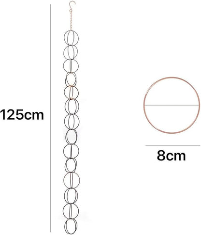 Rain Chain for Gutters Functional and Decorative Replacement Downspout Chain with Attached Hanger for Outside 4 FT Rain Chains 14 Rings Copper