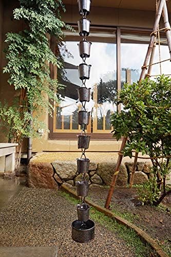 MORIKUNI Made in Japan Authentic Traditional Rain Chain/Downspout/Made of Pure Copper/Available in 4 Styles, 5-16 ft/Optional Decorative Weight Available (Tulip, 11, Feet)