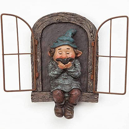 vomiceak Whimsical Fairy Garden Gnome Statue, Tree Faces Decor Outdoor -5.9 Inch, Funny Garden Tree Decoration,Ideal Patio Yard Lawn Porch Decoration