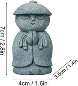 Mini Monk Buddha Statue Sandstone Statues Zen Monk Praying Statue Sculptures for Wealth Good Luck Feng Shui Decor Home Fish Tank Aquarium Garden (Style 15)